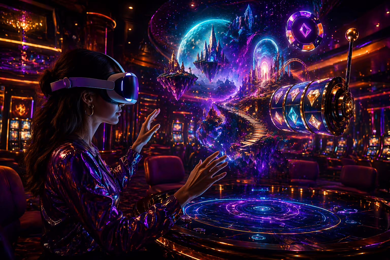 Expériences époustouflantes de slots VR et AR dans des réalités alternatives aux visuels futuristes et mythiques